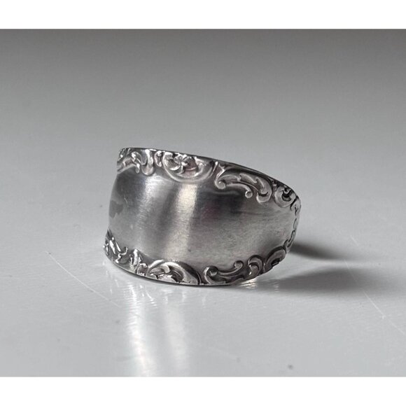 Handmade Antique Silver Plated Spoon Ring: Rogers Bros Savoy, Size 8.5 - Picture 2 of 7